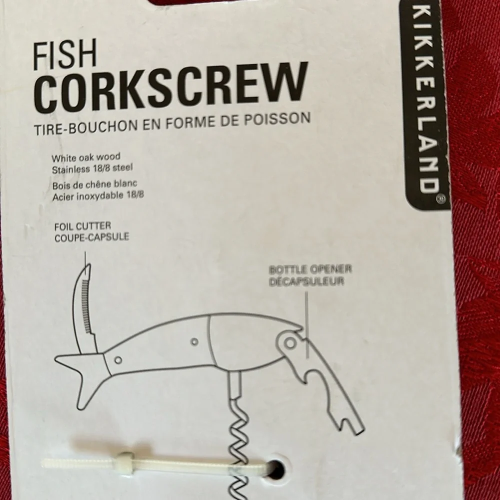 Heavy duty Wood stainless steel fish corkscrew and opener
